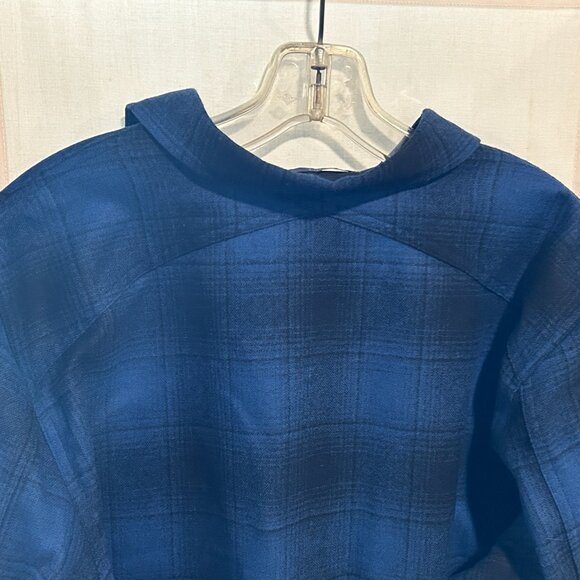 NEW PENDLETON Scout Sz L Blue Black Buffalo Plaid 100% Wool Long Sleeve Shirt - Picture 7 of 7